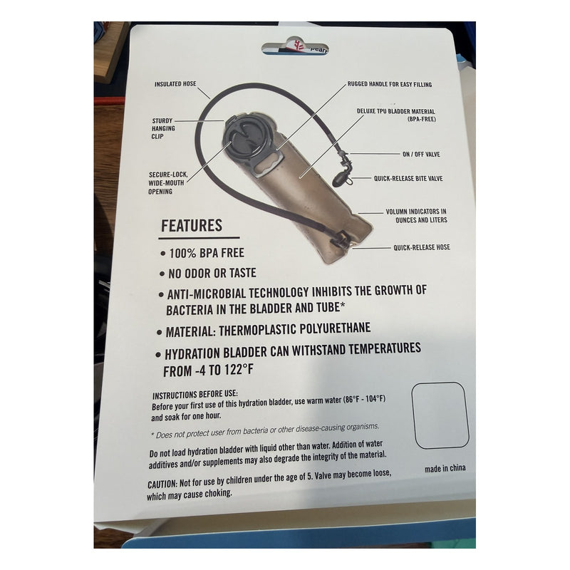 Load image into Gallery viewer, Hydration bladder features: insulated hose, quick-release bite valve, on/off valve, BPA-free TPU, wide-mouth opening
