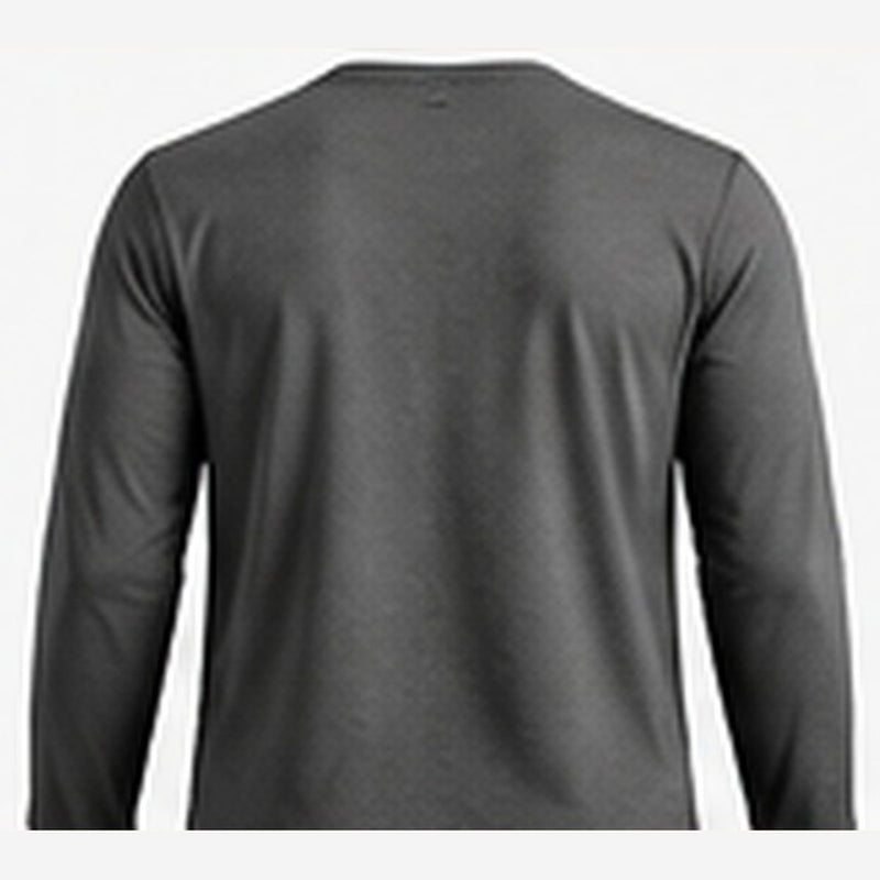 Load image into Gallery viewer, Men's merino crew top, charcoal grey, back
