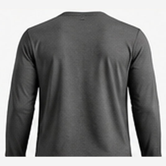 Men's merino crew top, charcoal grey, back