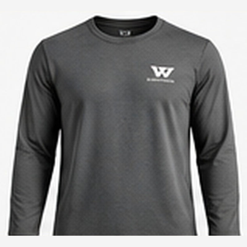 Load image into Gallery viewer, Men's merino crew top, charcoal grey, front
