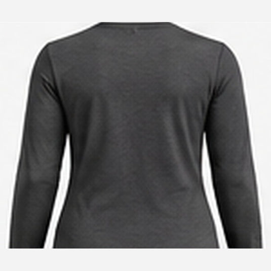 Women's merino crew top, charcoal grey, back