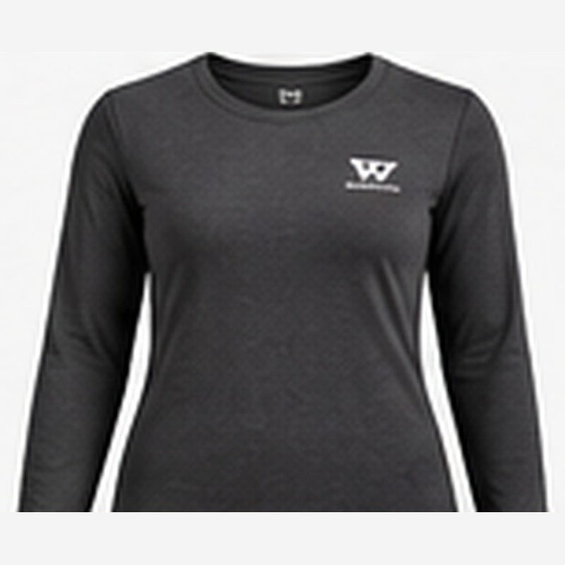 Load image into Gallery viewer, Women's merino crew top, charcoal grey, front
